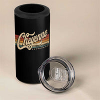 Cheyenne Wyoming Pride Retro Vintage WY State 4 in 1 Can Cooler Tumbler