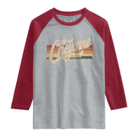 Cheyenne Wyoming Pride Retro Vintage WY State Raglan Shirt