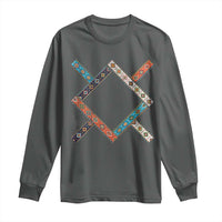 Northern Cheyenne Tribe Flag Montana Tribal Pattern Long Sleeve Shirt