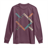 Northern Cheyenne Tribe Flag Montana Tribal Pattern Long Sleeve Shirt