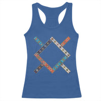Northern Cheyenne Tribe Flag Montana Tribal Pattern Racerback Tank Top