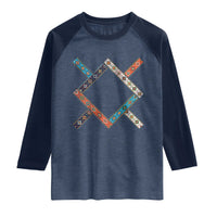 Northern Cheyenne Tribe Flag Montana Tribal Pattern Raglan Shirt