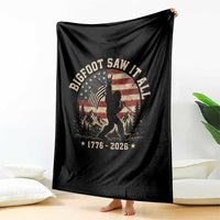 Bigfoot Saw It All 250 Years 1776 2026 4th of July Throw Blanket