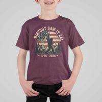 Bigfoot Saw It All 250 Years 1776 2026 4th of July T Shirt For Kid