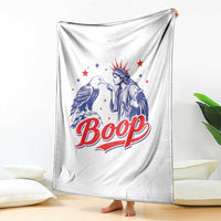 Boop Statue of Liberty and Eagle 4th of July Throw Blanket