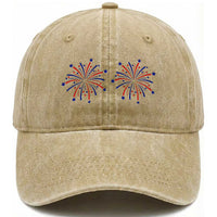 Funny Fireworks 4th of July Adult Humor Washed Cotton Baseball Cap Just Here for The Fireworks