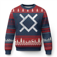 Vintage Northern Cheyenne Tribe Flag Montana Morning Star Symbol Ugly Christmas Sweater