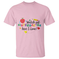 Watch Out Kindergarten Here I Come T Shirt Back To School Clock Apple Pen - Wonder Print Shop
