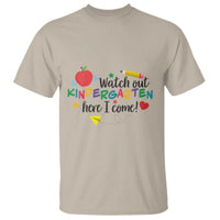 Watch Out Kindergarten Here I Come T Shirt Back To School Clock Apple Pen - Wonder Print Shop