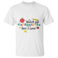 Watch Out Kindergarten Here I Come T Shirt Back To School Clock Apple Pen - Wonder Print Shop