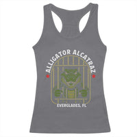 Funny Aligator Alcatraz Everglades Racerback Tank Top Alligator Prison Alligatraz Meme - Wonder Print Shop