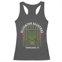 Funny Aligator Alcatraz Everglades Racerback Tank Top Alligator Prison Alligatraz Meme - Wonder Print Shop