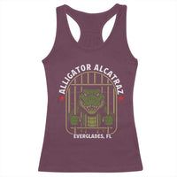Funny Aligator Alcatraz Everglades Racerback Tank Top Alligator Prison Alligatraz Meme - Wonder Print Shop