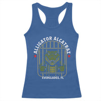 Funny Aligator Alcatraz Everglades Racerback Tank Top Alligator Prison Alligatraz Meme - Wonder Print Shop