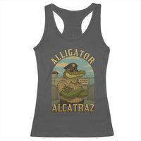 Funny Aligator Alcatraz Everglades Racerback Tank Top Police Alligator Alligatraz Meme - Wonder Print Shop