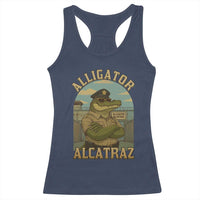 Funny Aligator Alcatraz Everglades Racerback Tank Top Police Alligator Alligatraz Meme - Wonder Print Shop