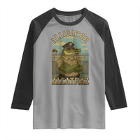 Funny Aligator Alcatraz Everglades Raglan Shirt Police Alligator Alligatraz Meme - Wonder Print Shop