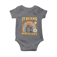 Funny It Burns When I Pee Baby Onesie Sarcastic Burning Racoon Meme - Wonder Print Shop