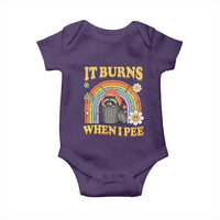 Funny It Burns When I Pee Baby Onesie Sarcastic Burning Racoon Meme - Wonder Print Shop