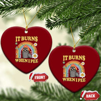 Funny It Burns When I Pee Ceramic Ornament Sarcastic Burning Racoon Meme - Wonder Print Shop
