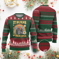Funny It Burns When I Pee Ugly Christmas Sweater Sarcastic Burning Racoon Meme - Wonder Print Shop