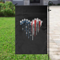 Patriotic Dog And Cat Paw American Flag Heart 4th Of July Garden Flag - Wonder Print Shop