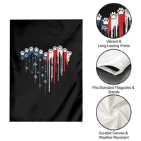 Patriotic Dog And Cat Paw American Flag Heart 4th Of July Garden Flag - Wonder Print Shop