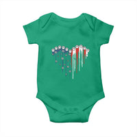 Patriotic Dog And Cat Paw American Flag Heart 4th Of July Baby Onesie - Wonder Print Shop