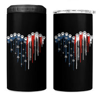 Patriotic Dog And Cat Paw American Flag Heart 4th Of July 4 in 1 Can Cooler Tumbler - Wonder Print Shop