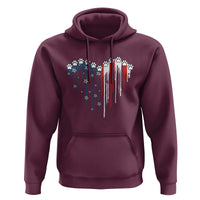 Patriotic Dog And Cat Paw American Flag Heart 4th Of July Hoodie - Wonder Print Shop