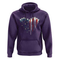 Patriotic Dog And Cat Paw American Flag Heart 4th Of July Hoodie - Wonder Print Shop