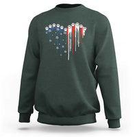 Patriotic Dog And Cat Paw American Flag Heart 4th Of July Sweatshirt - Wonder Print Shop