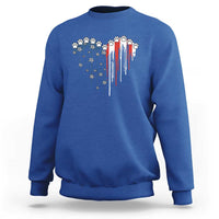 Patriotic Dog And Cat Paw American Flag Heart 4th Of July Sweatshirt - Wonder Print Shop