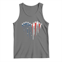 Patriotic Dog And Cat Paw American Flag Heart 4th Of July Tank Top - Wonder Print Shop