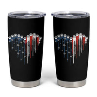 Patriotic Dog And Cat Paw American Flag Heart 4th Of July Tumbler Cup - Wonder Print Shop