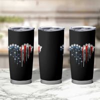 Patriotic Dog And Cat Paw American Flag Heart 4th Of July Tumbler Cup - Wonder Print Shop