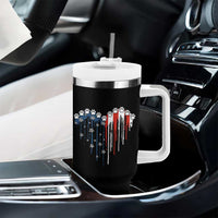Patriotic Dog And Cat Paw American Flag Heart 4th Of July Tumbler With Handle - Wonder Print Shop