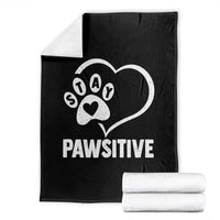 Funny Stay Pawsitive Throw Blanket Cat Dog Lover Positive Vibes - Wonder Print Shop