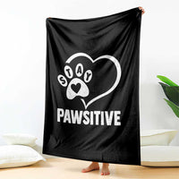 Funny Stay Pawsitive Throw Blanket Cat Dog Lover Positive Vibes - Wonder Print Shop