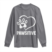 Funny Stay Pawsitive Long Sleeve Shirt Cat Dog Lover Positive Vibes - Wonder Print Shop