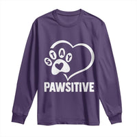 Funny Stay Pawsitive Long Sleeve Shirt Cat Dog Lover Positive Vibes - Wonder Print Shop