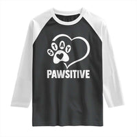 Funny Stay Pawsitive Raglan Shirt Cat Dog Lover Positive Vibes - Wonder Print Shop