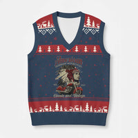 American Legendary Motorcycle Indian Chief V-Neck Knit Sweater Vest Classic And Vintage Bikers - Wonder Print Shop
