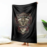American Indian Skull Motorcycle Vintage Motorbike Engine Throw Blanket - Wonder Print Shop