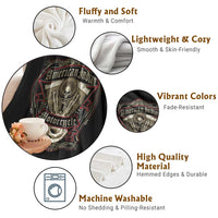 American Indian Skull Motorcycle Vintage Motorbike Engine Throw Blanket - Wonder Print Shop