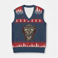 American Indian Skull Motorcycle Vintage Motorbike Engine V-Neck Knit Sweater Vest - Wonder Print Shop