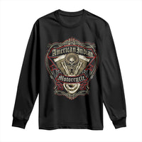 American Indian Skull Motorcycle Vintage Motorbike Engine Long Sleeve Shirt - Wonder Print Shop