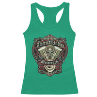 American Indian Skull Motorcycle Vintage Motorbike Engine Racerback Tank Top - Wonder Print Shop
