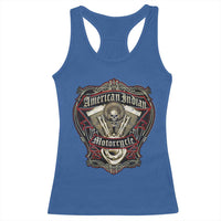American Indian Skull Motorcycle Vintage Motorbike Engine Racerback Tank Top - Wonder Print Shop