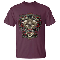 American Indian Skull Motorcycle Vintage Motorbike Engine T Shirt - Wonder Print Shop